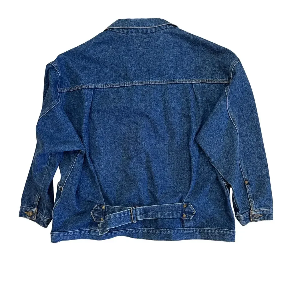Vintage 90s Venezia Sportswear Denim Jacket Men’s 2XL 3XL Trucker Jean Coat Y2K